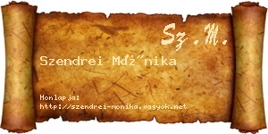 Szendrei Mónika névjegykártya